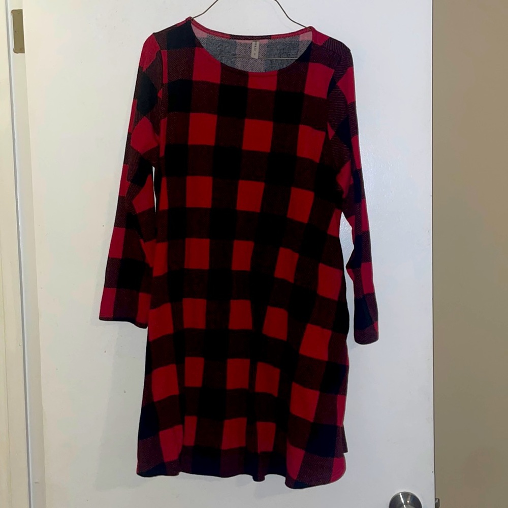 Red and Black Plaid Dress